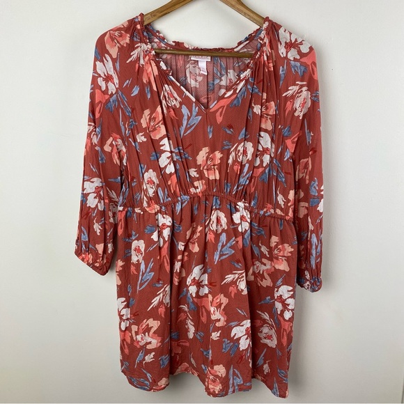 Isabel Maternity by Ingrid & Isabel Tops - 🦋Isabel Maternity Woven Floral Babydoll Top Chiffon Blouse Size XL